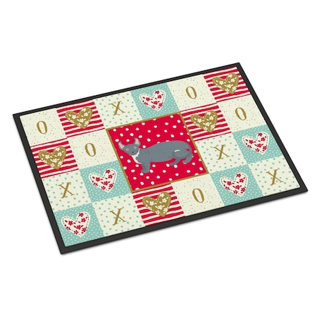 Carolines Treasures 24 x 36 in. Dwelf No.2 Cat Love Indoor or Outdoor Mat CK5605JMAT